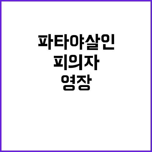 파타야 살인 피의자 영장심사 죄송 발언