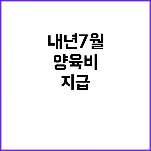 양육비 국가 지급 시작! 내년 7월 시행