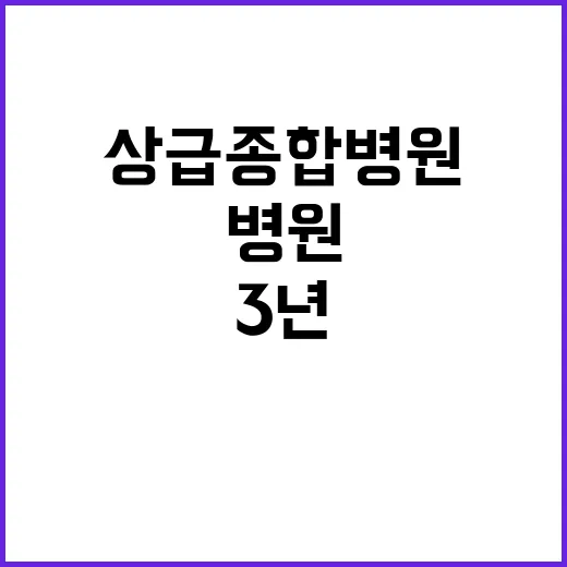 10조 원 3년 의료계와 상급종합병원 구조원