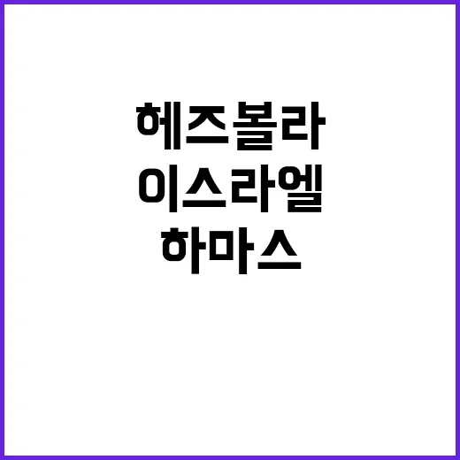 이스라엘 암살 하마스 헤즈볼라 다음은?