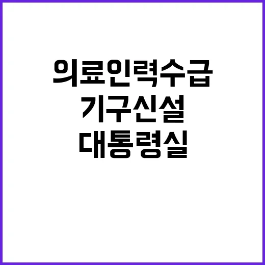 대통령실 의료인력 수급 기구 신설…의료계 과반 추천권