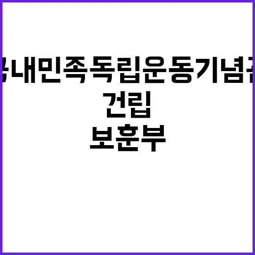 보훈부 국내민족독립…