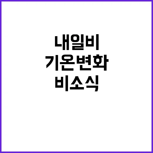 내일 비 소식과 기온 변화 예고!