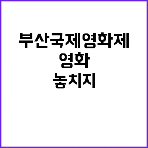 부산국제영화제 영화 스타 이벤트 즐거움 놓치지 마세요!