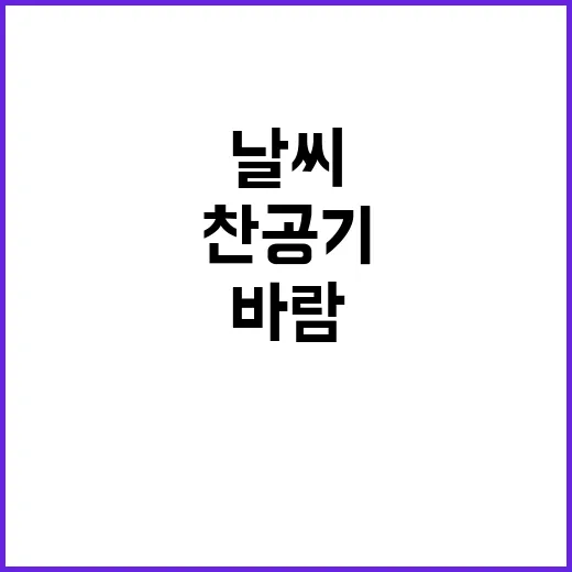 날씨 경고 찬 공기 쌀쌀함 강한 바람!