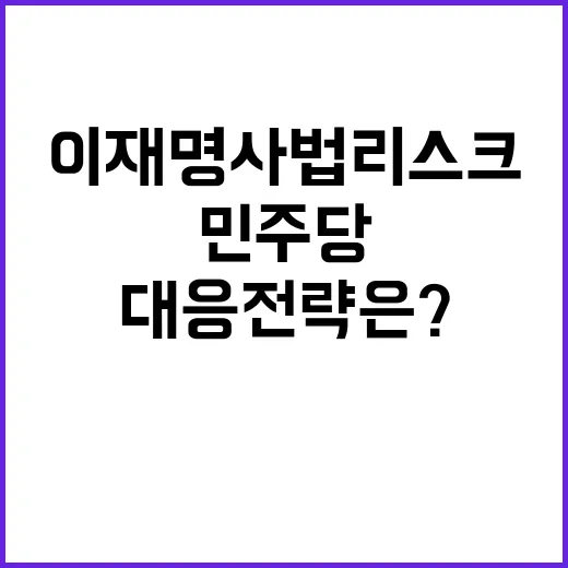 이재명 사법 리스크 논란 민주당의 대응 전략은?