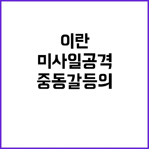 이란 미사일 공격 중동 갈등의 서막?