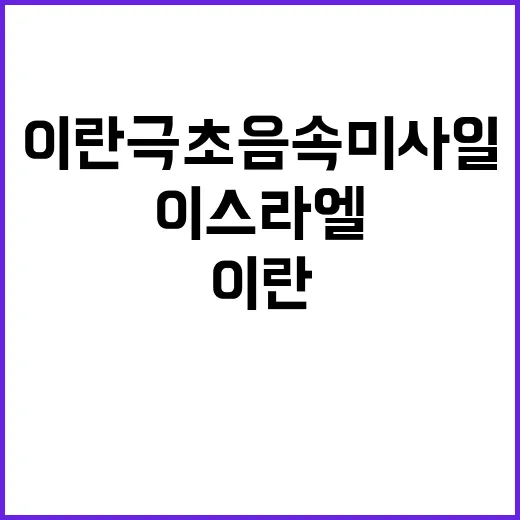 이란 극초음속 미사일 발사 이스라엘 반발 시작