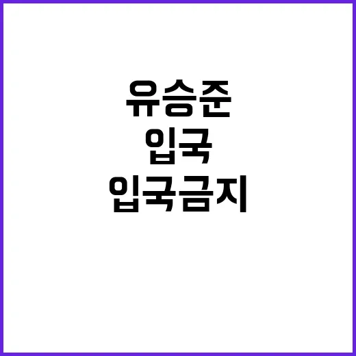 한국 유승준 입국 …