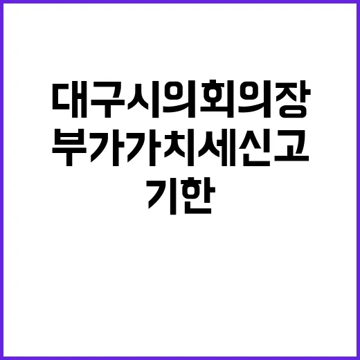 부가가치세 신고 기한 대구시의회 의장의 개선 요구!