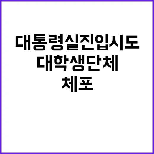 대학생 단체 대통령실 진입 시도 체포 긴급 상황