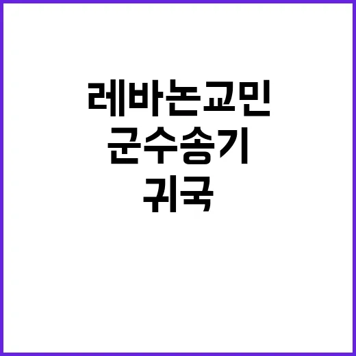 레바논 교민 군수송기 귀국 남은 가족들은?