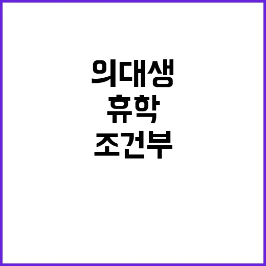 의대생 조건부 휴학…