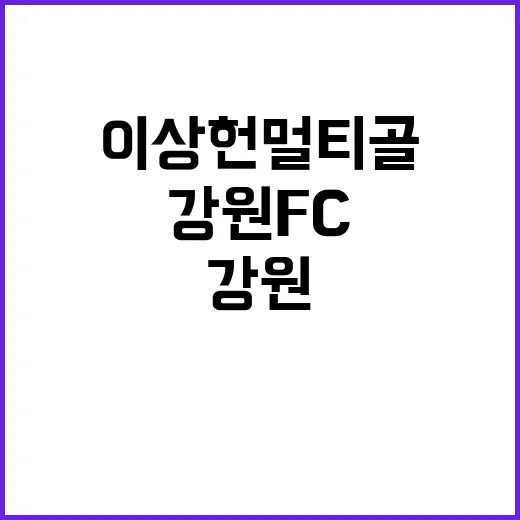 강원FC 승리 이상헌 멀티골 대활약!