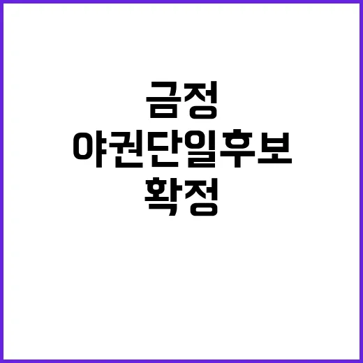 금정 야권 단일후보…