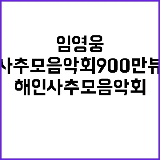 임영웅 영상 해인사 추모음악회 900만 뷰 돌파!