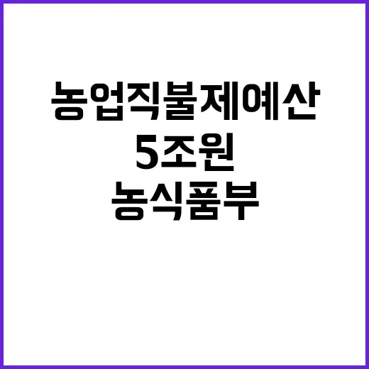 농업직불제 예산 농식품부의 5조원 도전!