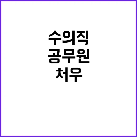 수의직 공무원 처우 개선 최대 지원 방안 공개!