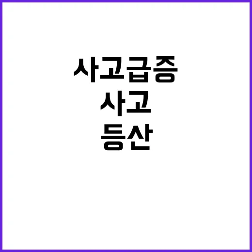 등산사고 급증 10월 실족 주의보 발령!