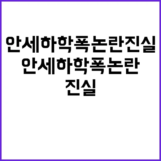 안세하 학폭 논란 …