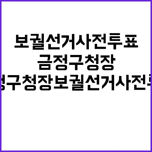 금정구청장 보궐선거…