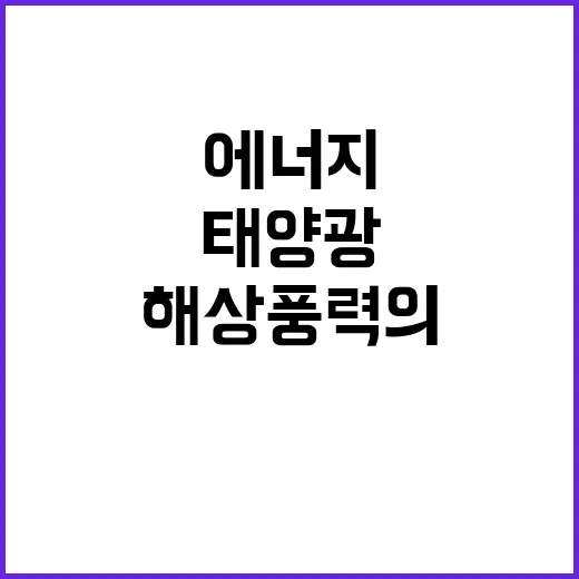 재생에너지 투자 태양광 해상풍력의 미래