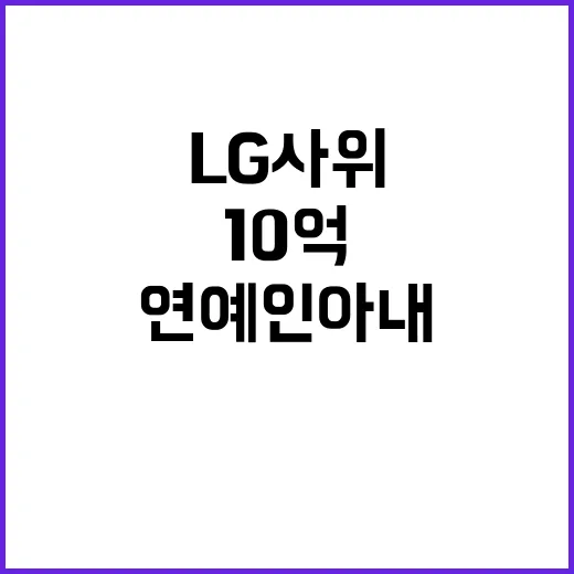 LG 사위 10억 루머 연예인 아내의 진실은?