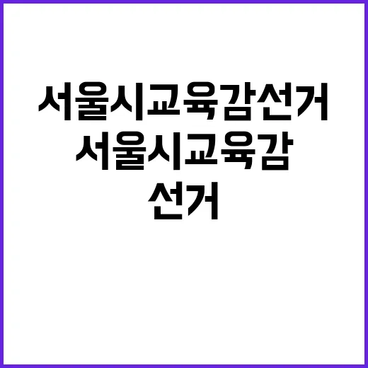 서울시교육감 선거 스캔들 혈세 낭비 논란!