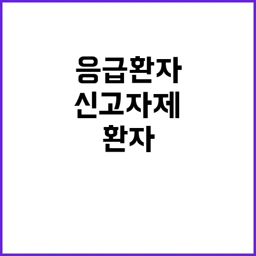 치통 신고 자제 응급환자 생명 지켜요!