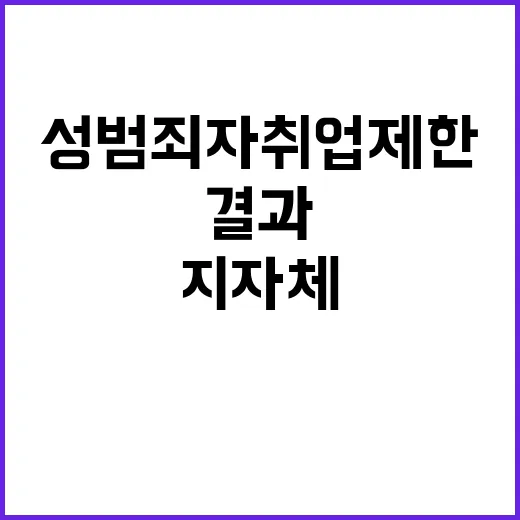 성범죄자 취업제한 지자체·교육청 공개 결과 충격!