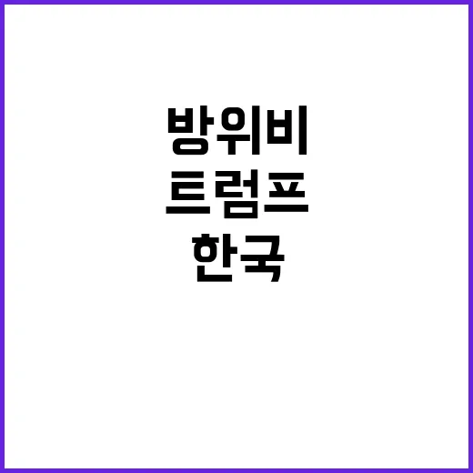 트럼프 한국 방위비 논쟁 긴급 협상 재개!