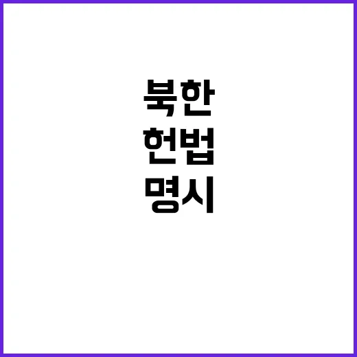 북한 헌법 대한민국 적대국가 명시로 파문