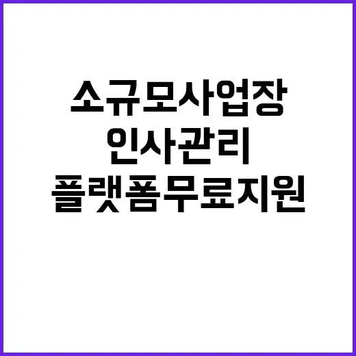 인사관리 플랫폼 무료 지원 500 소규모 사업장 혜택!