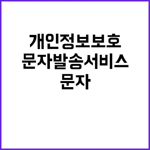 개인정보보호 대책 문자발송 서비스의 변화