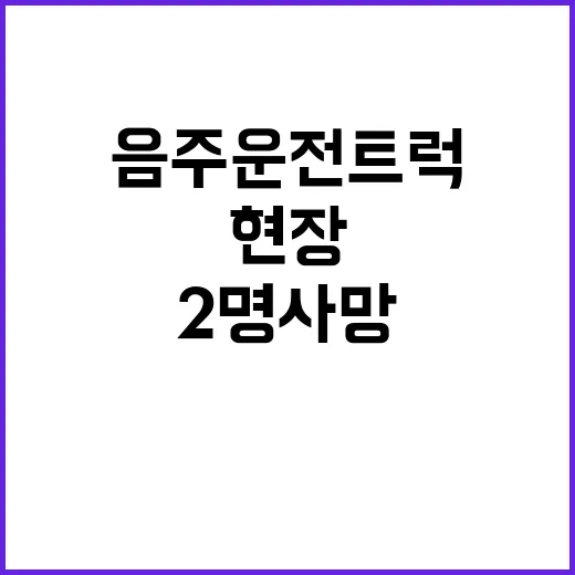 음주운전 트럭 참사 현장 덮침 2명 사망!