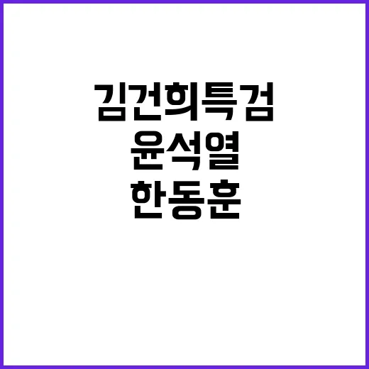 김건희 특검 한동훈…