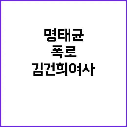 김건희 여사 명태균 돈 요구 폭로파문