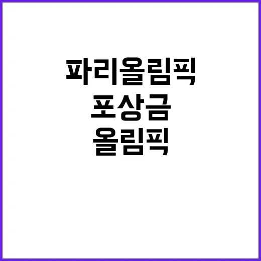 파리올림픽 영웅 사격 스타들의 포상금은 얼마?