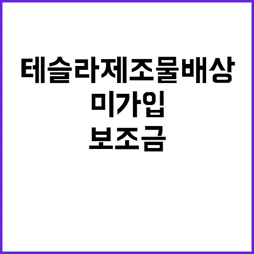 테슬라 제조물배상 미가입 보조금 차질 불가피?