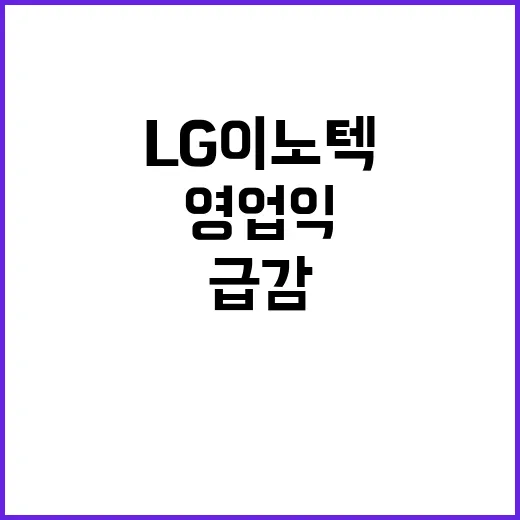 LG이노텍 실적 쇼크! 영업익 28.9% 급감 비밀은?