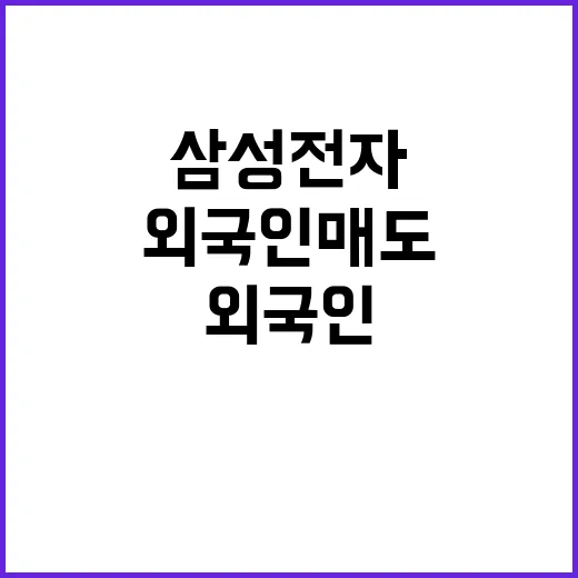 삼성전자 반등 외국인 매도 지속! 투자 기회?