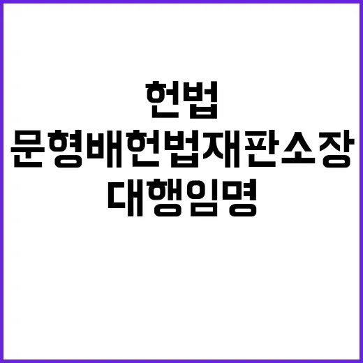 최선임 문형배 헌법재판소장 직무대행 임명 화제!