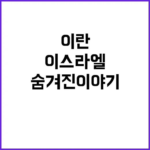 이스라엘이란 긴장 새로운 전개와 숨겨진 이야기!