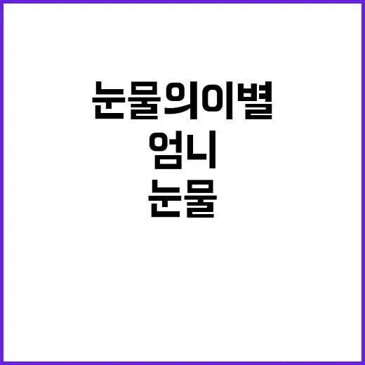 엄니 눈물의 이별 …