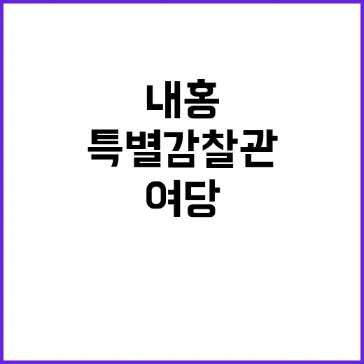 국정감사 결과 여당 특별감찰관 내홍의 진실은?