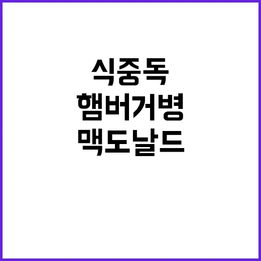 햄버거병 식중독 맥도날드와 파파존스의 위기