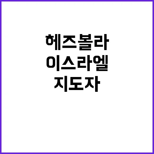 이스라엘헤즈볼라 긴장! 새 지도자 운명은?