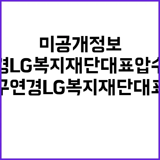 구연경 LG복지재단 대표 압수수색 미공개 정보 파문