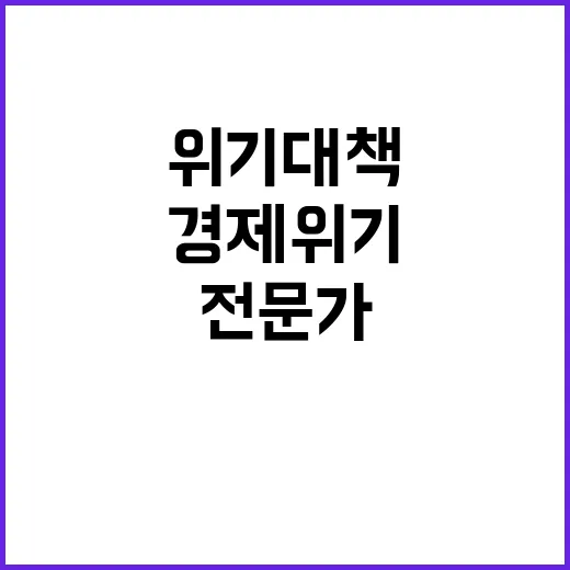 속보 경제위기 대책반응 그리고 전문가의 조언!