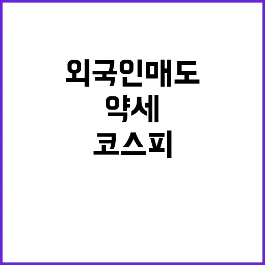 코스피 약세 외국인…